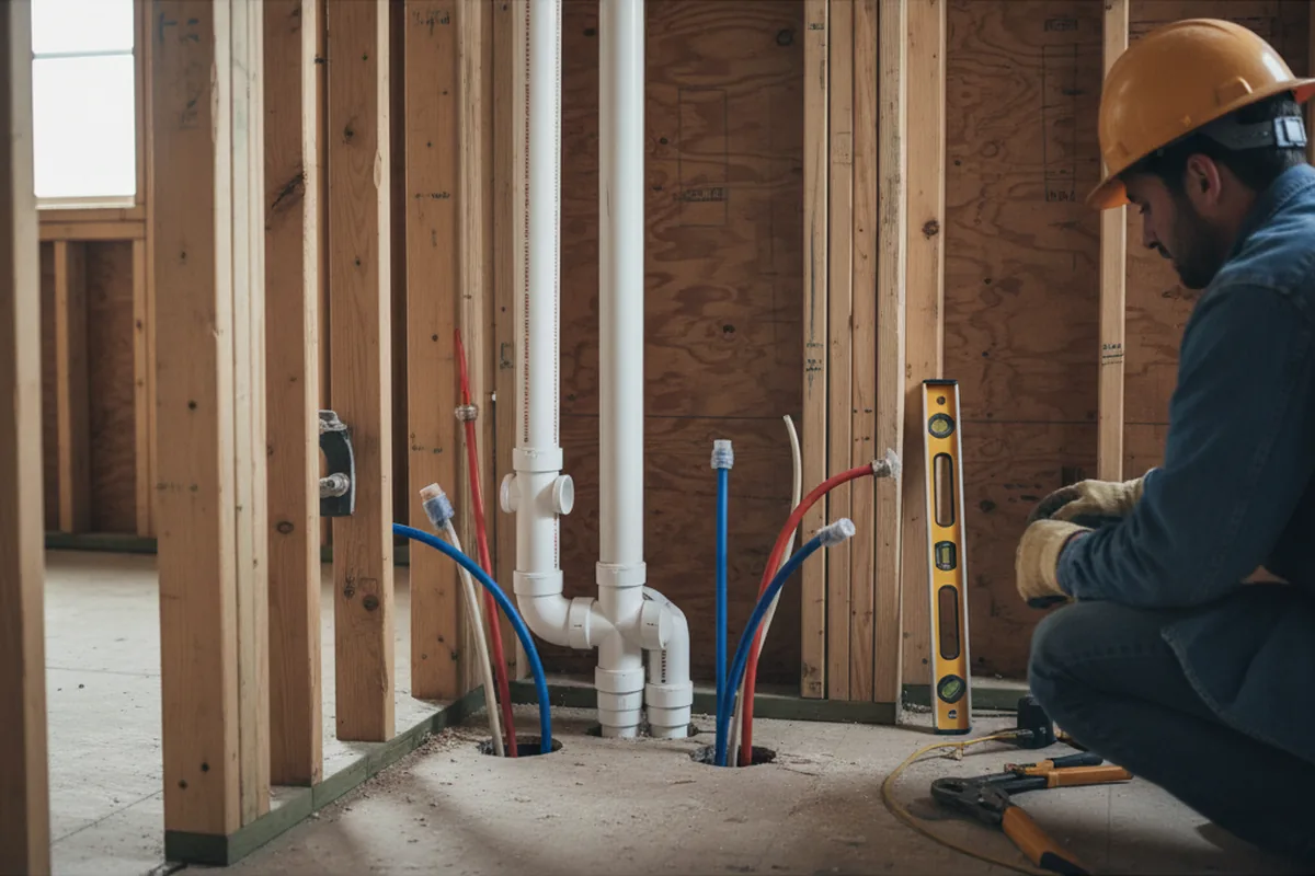 Drain and supply rough-in during Toilet Repair and Installation in Carnation