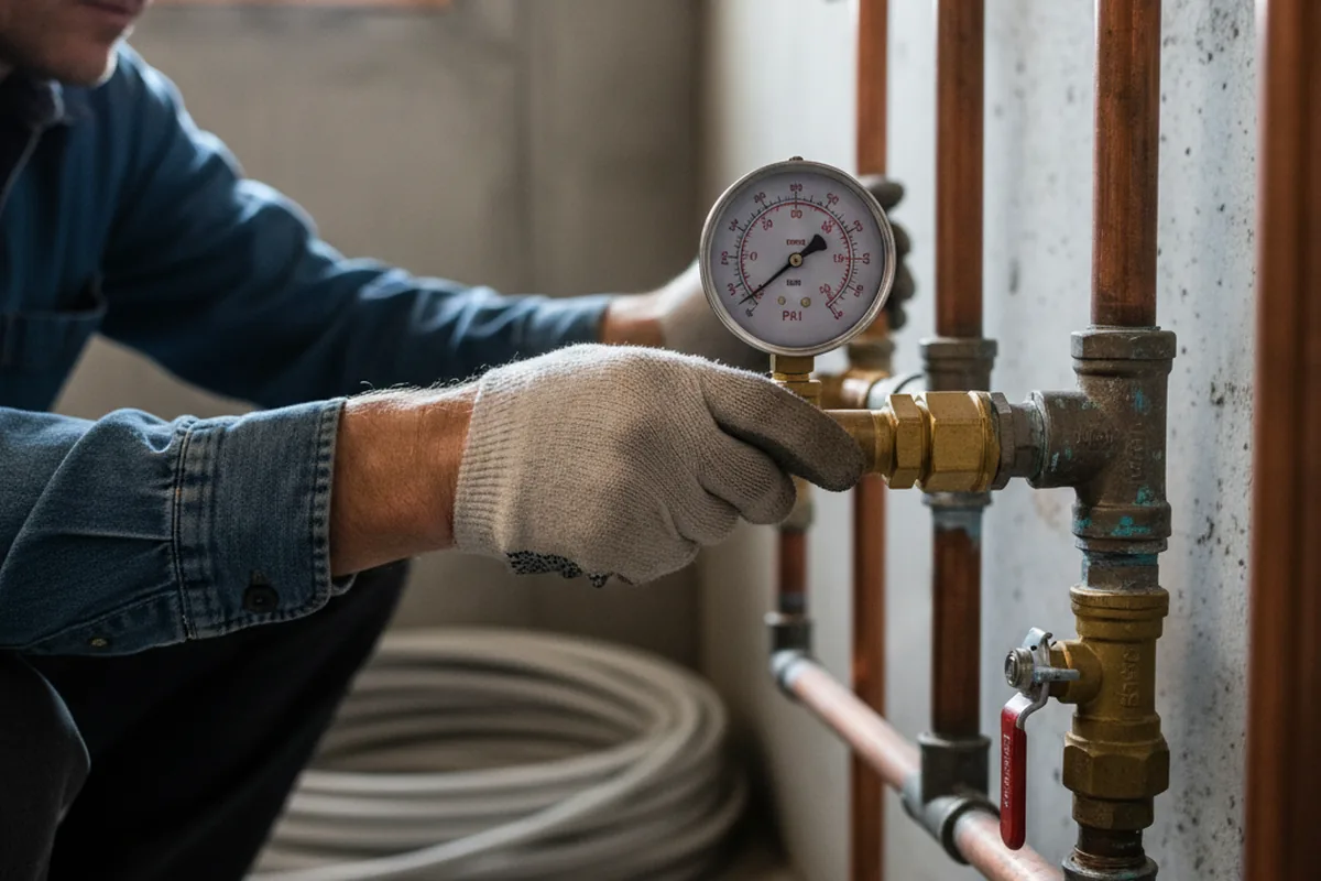 Pressure testing a repaired line during Water Line Repair in Carnation